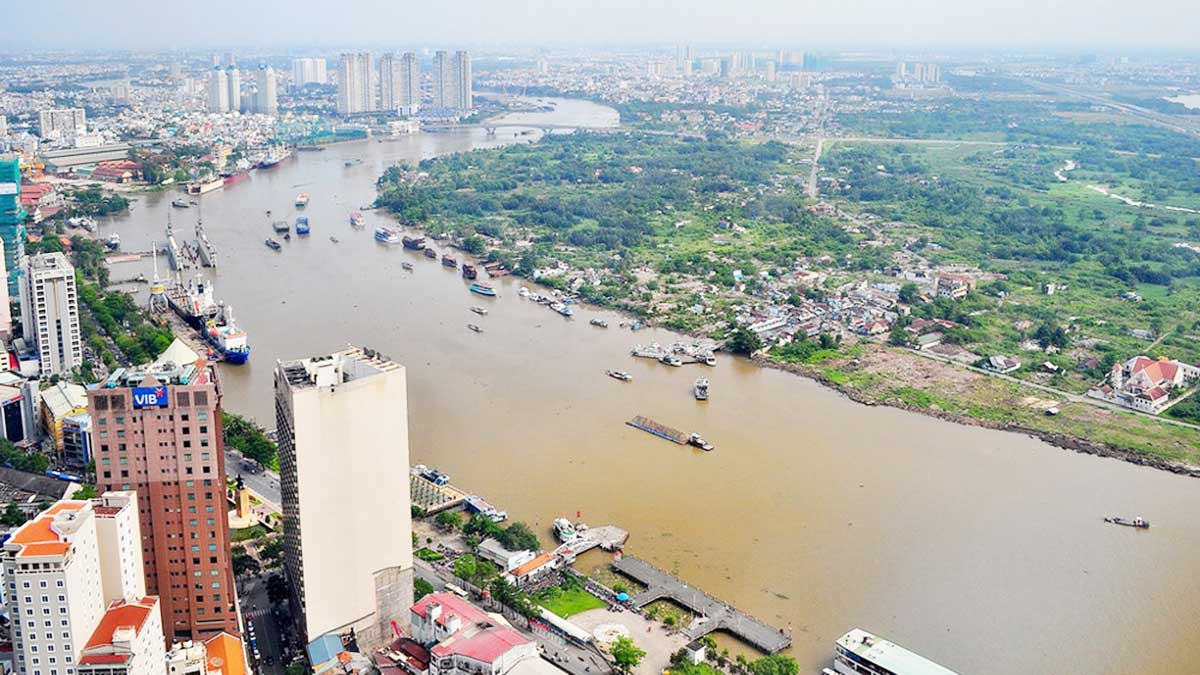 Dự án đường đại lộ ven sông Sài Gòn hinh anh bo song sai gon tai khu vuc quan 1 - Dự án đường đại lộ ven sông Sài Gòn