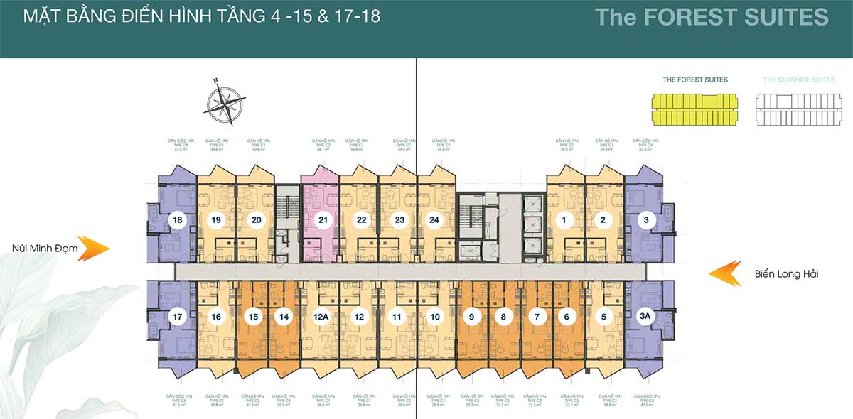THE APUS LONG HẢI mat bang tang can ho condotel forest suites - THE APUS LONG HẢI