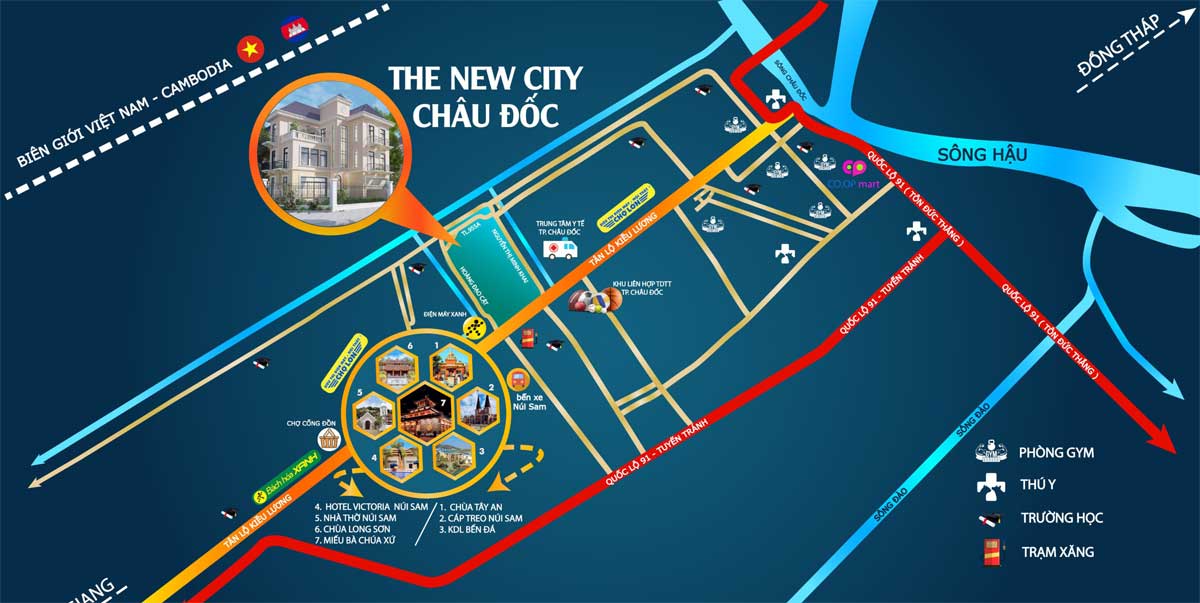 THE NEW CITY CHÂU ĐỐC Vi tri Du an The New City Chau Doc - THE NEW CITY CHÂU ĐỐC