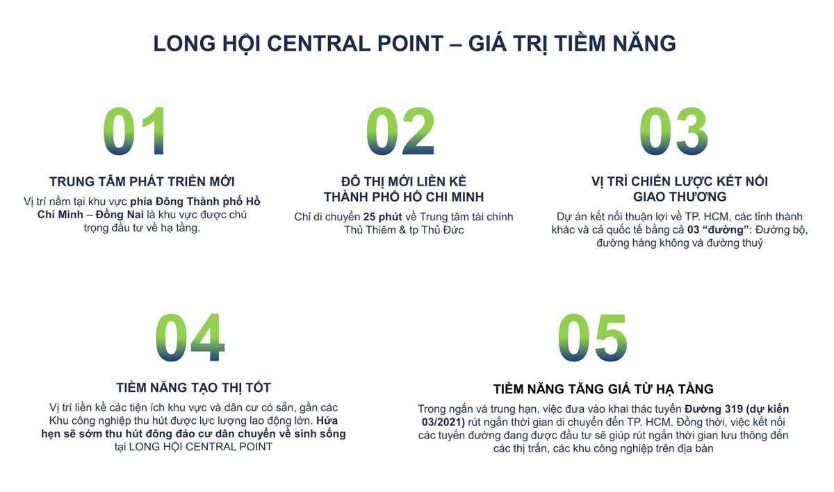 5 gia tri tiem nang du an long hoi central point nhon trach - LONG HỘI CENTRAL POINT