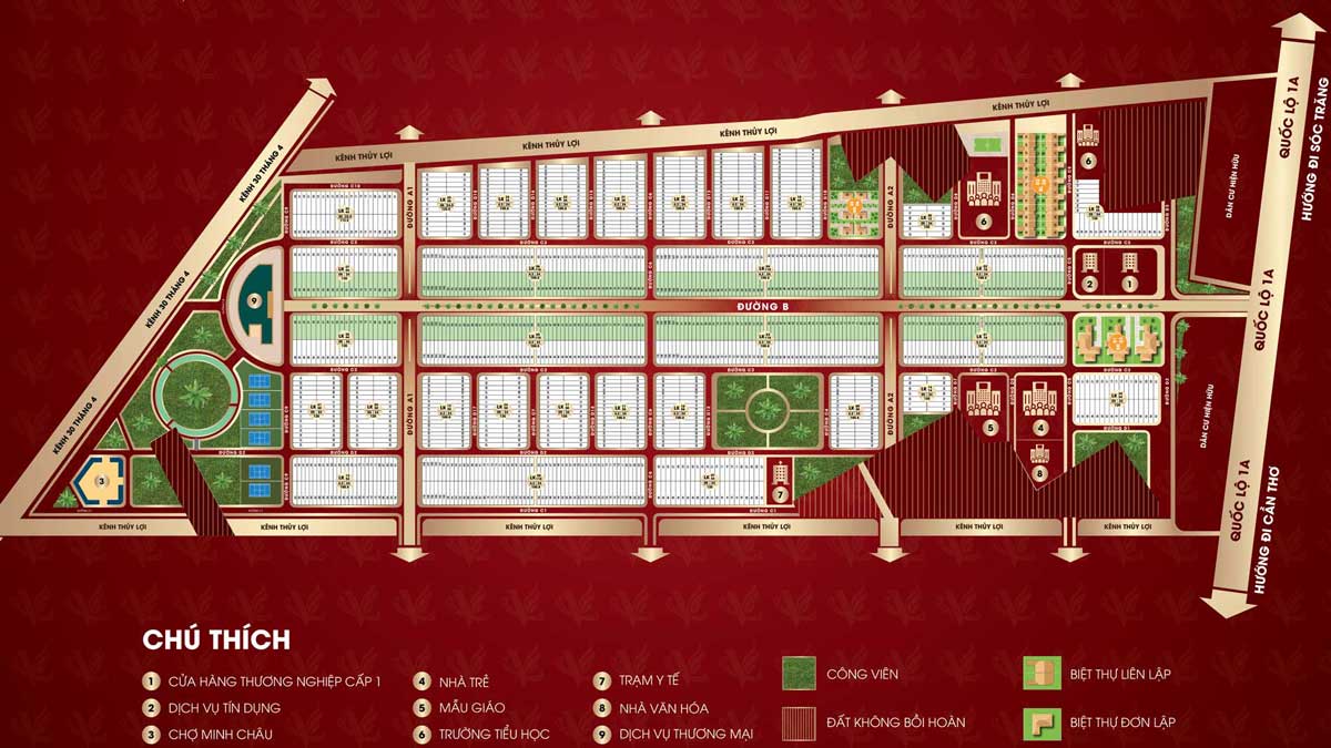 Vạn Phát Avenue Sóc Trăng Mat bang phan lo Du an Van Phat Avenue Soc Trang - Vạn Phát Avenue Sóc Trăng